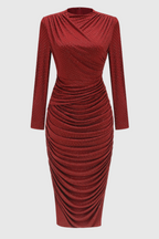 Pallavi Crystal Embellished Ruched Midi Dress Avalabel