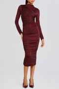 Pallavi Crystal Embellished Ruched Midi Dress Avalabel