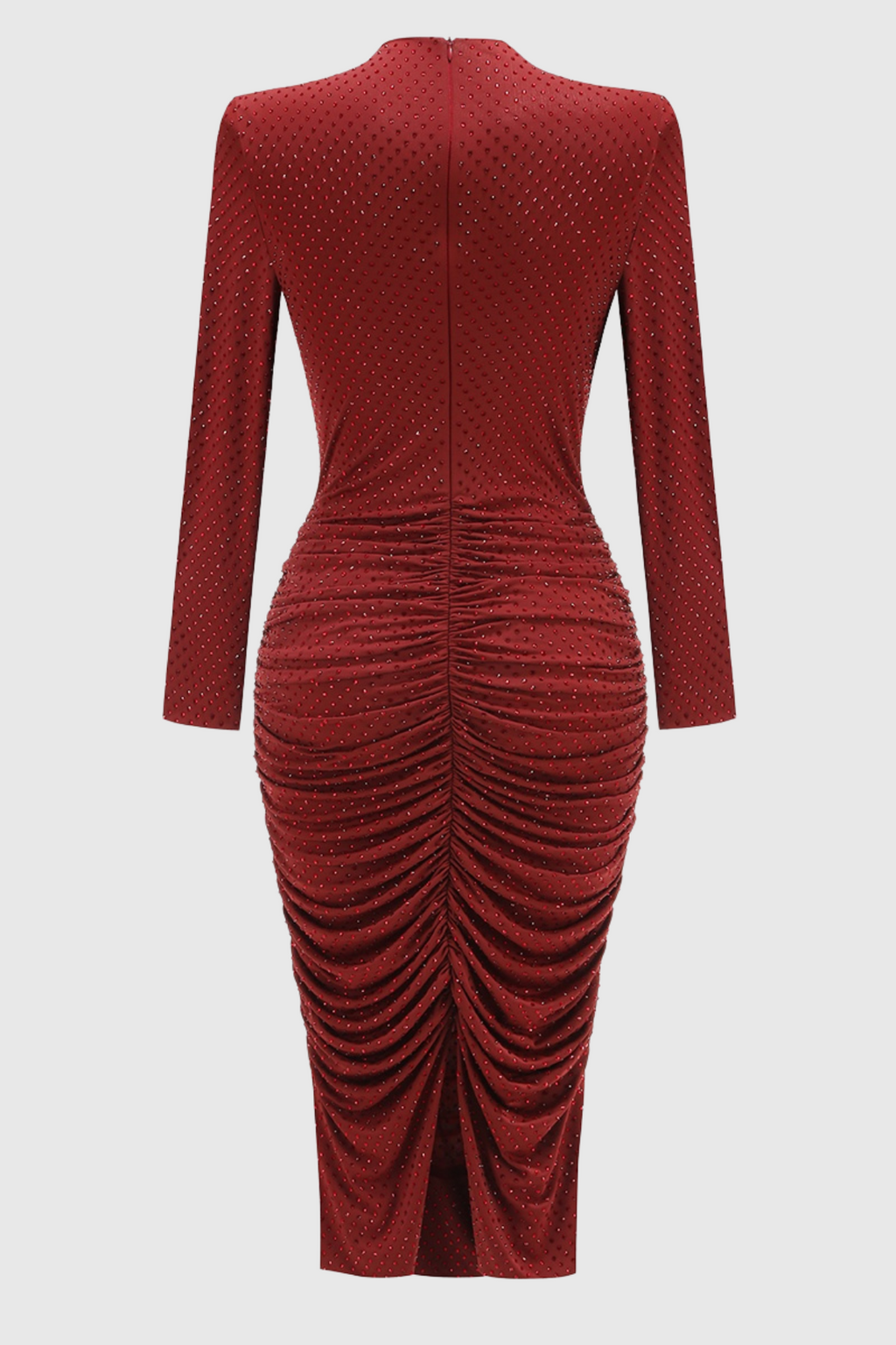 Pallavi Crystal Embellished Ruched Midi Dress Avalabel
