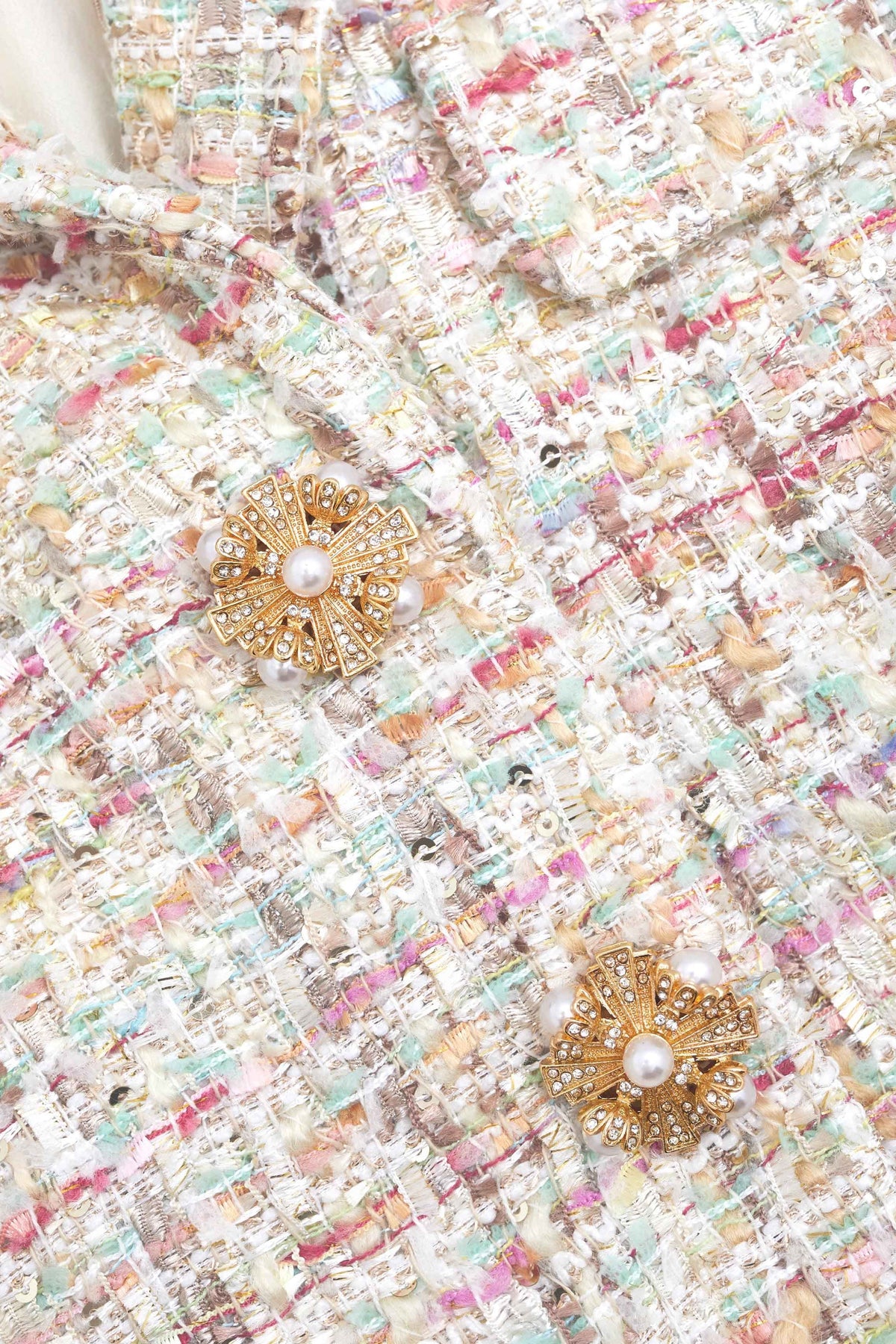 Pastel Boucle Tailored Mini Dress Avalabel