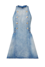 Denim Sleeveless Flared Mini Dress Avalabel
