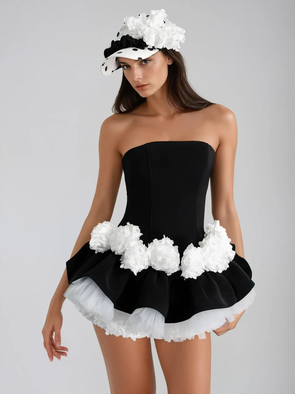 Archer Floral Strapless Mini Dress & Shorts Set Avalabel