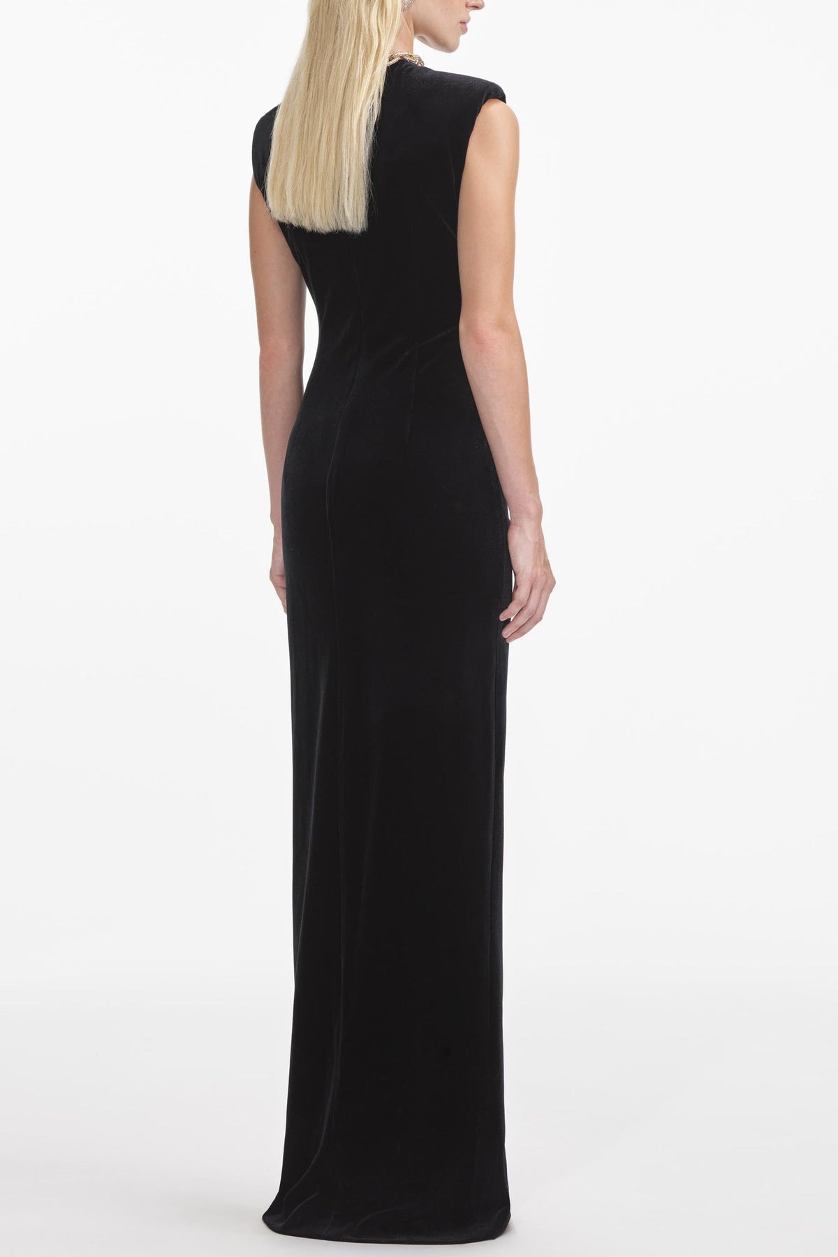 joa Black Velvet Embellished Maxi Dress Avalabel