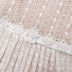 odelette Cream Organza Lace Mini Dress Avalabel