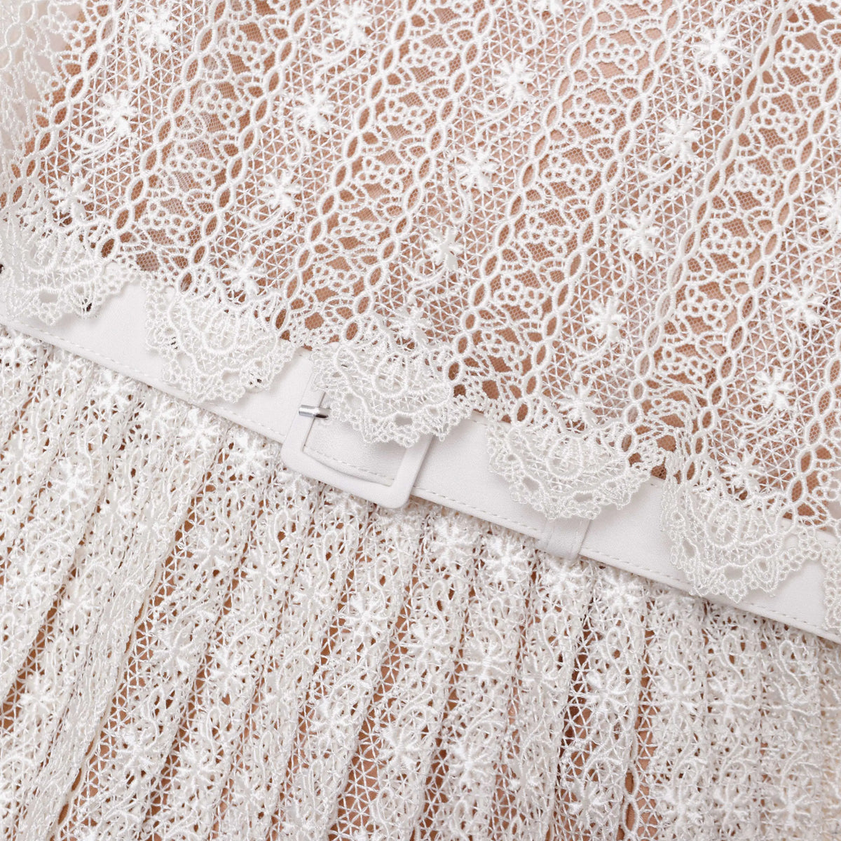 odelette Cream Organza Lace Mini Dress Avalabel