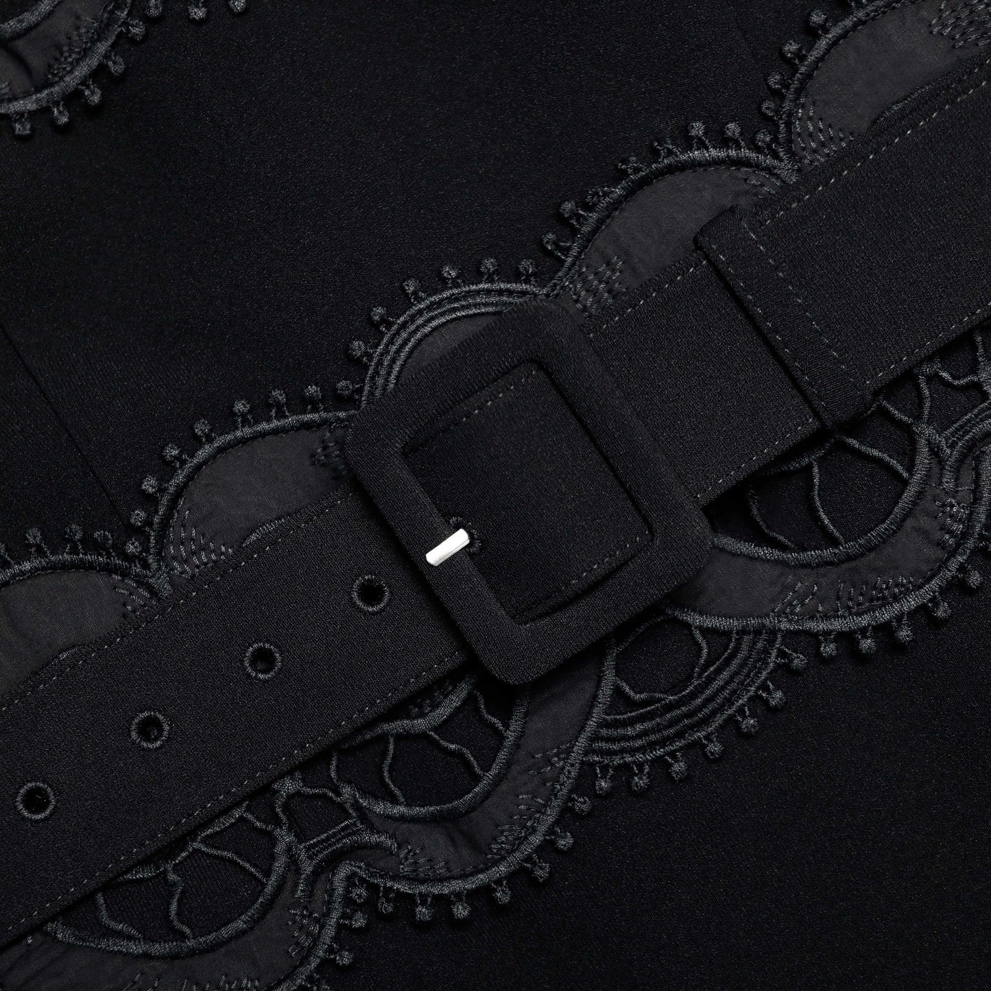Rae Black Crepe Midi Dress