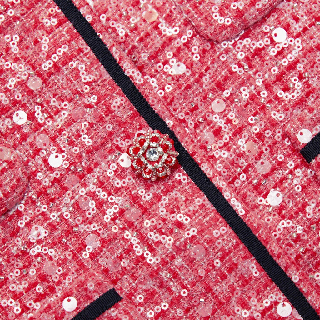 RED BOUCLE JACKET Avalabel