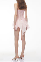 Susan Blush Pink Off Shoulder Asymmetrical Ruched Top Avalabel