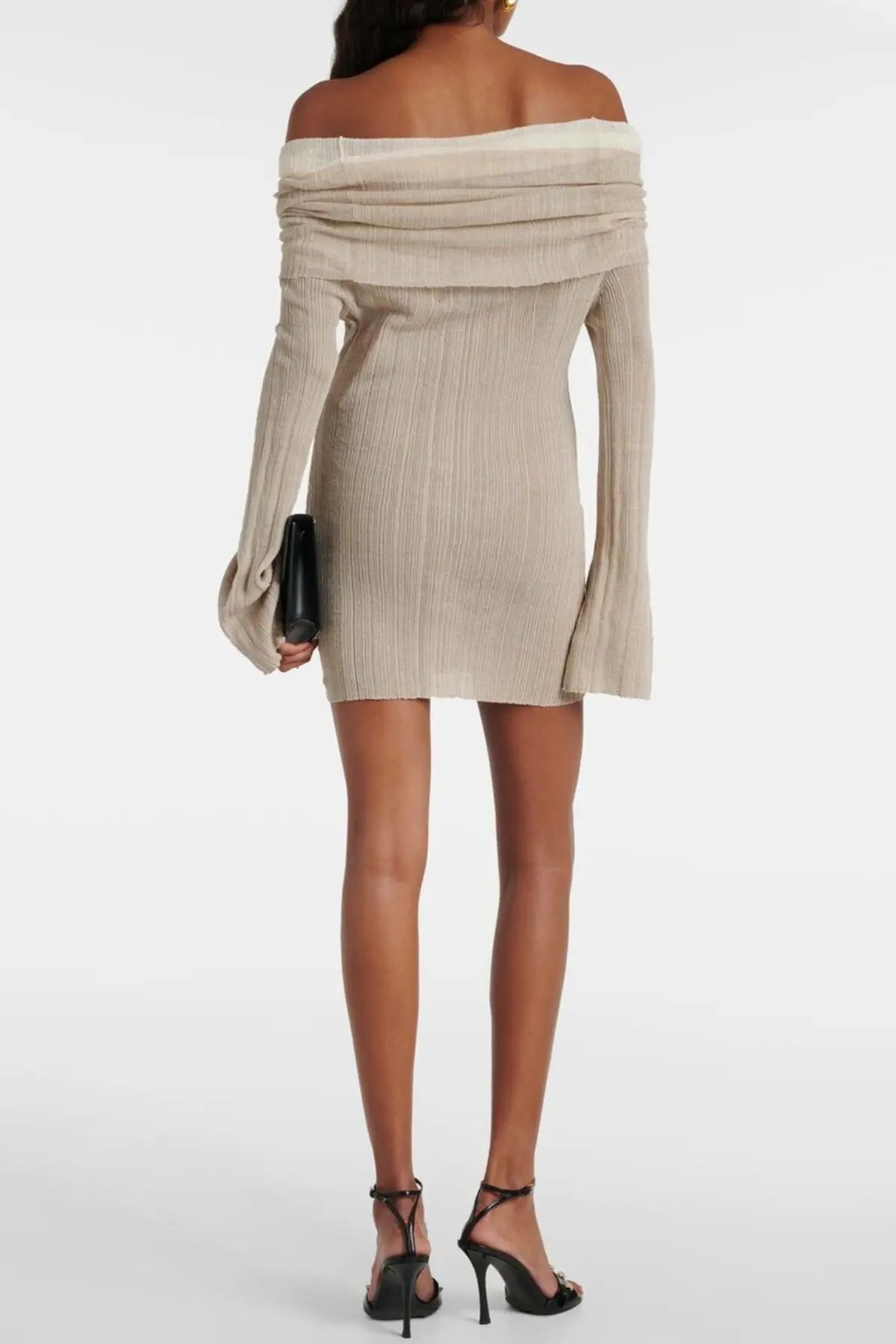 Rosara Off Shoulder Knit Mini Dress Avalabel