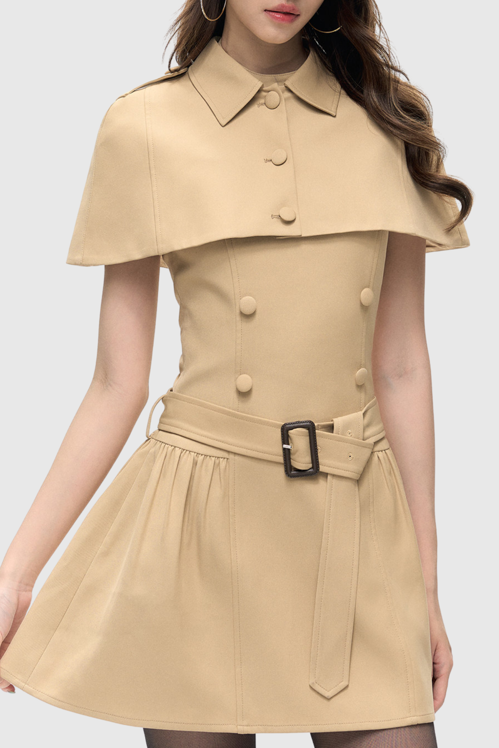 Ryker Buttoned Cape & Mini Dress Set Avalabel