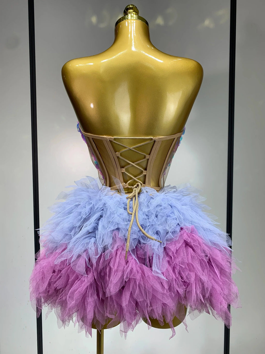 Sparkly Sequins Ruffles Backless Two Pieces Set Avalabel