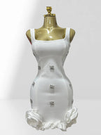 Diamonds Sleeveless Ruffles Bodycon Mini Bandage Dress Avalabel