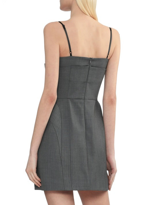 Arabela Bow-Embellished Mini Dress in Grey Avalabel