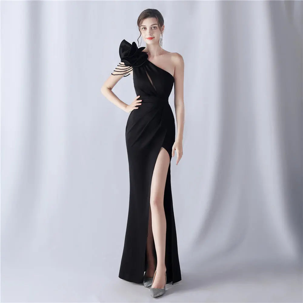 Crafted Flower With Beading Formal Dress Avalabel