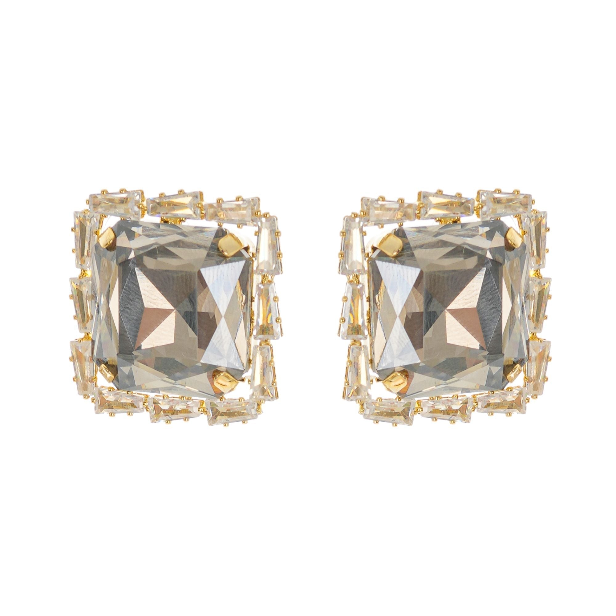 Solada Embellished Square Earrings Avalabel