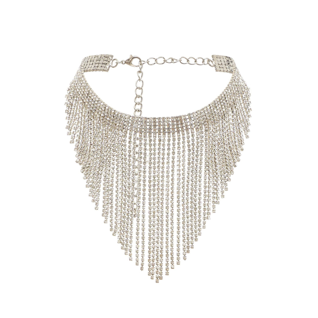 Natassia Fringed Crystal Necklace Avalabel