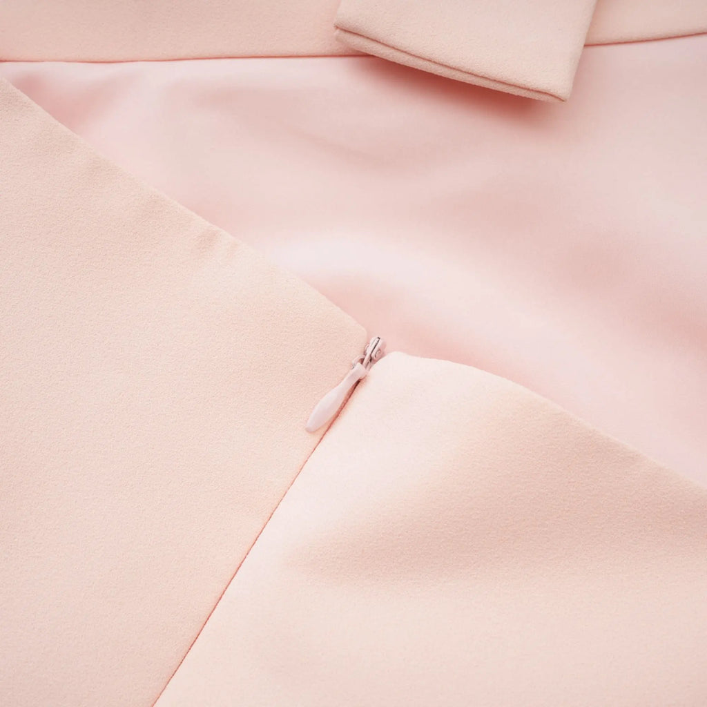 tara feather-detail tassel halter backless dress in pink Avalabel