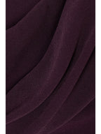Draped Off-The-Shoulder Crepe Maxi Dress in Burgundy Avalabel