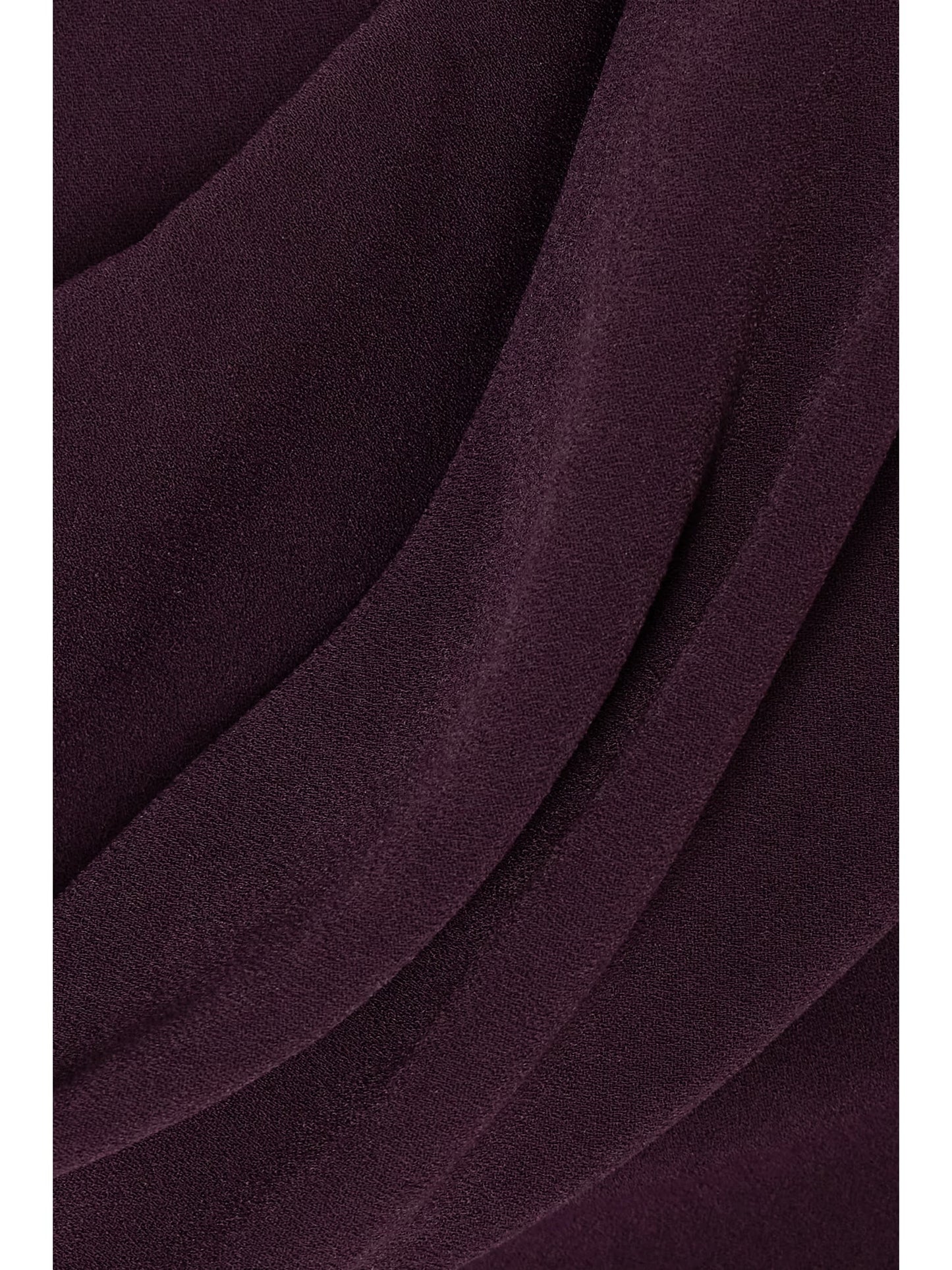Draped Off-The-Shoulder Crepe Maxi Dress in Burgundy