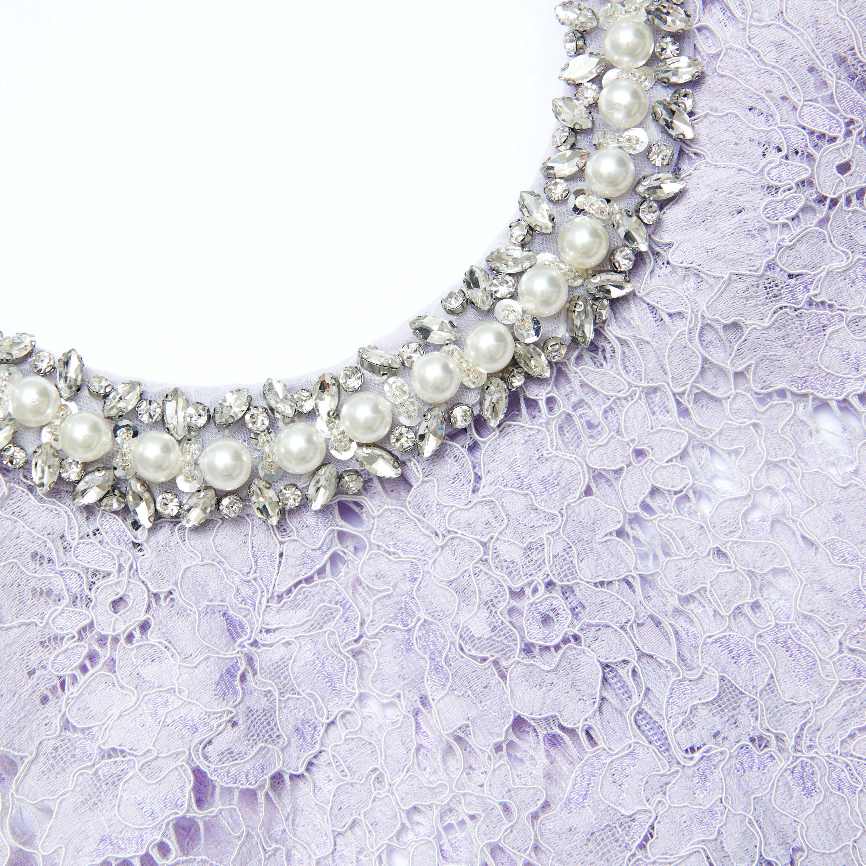 Lilac Lace Mini Dress Avalabel