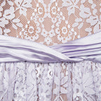 sabrina Lilac long sleeve Lace Satin Mini Dress Avalabel