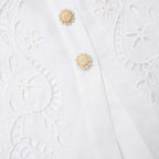 helen Cream Linen Peplum Midi Dress Avalabel