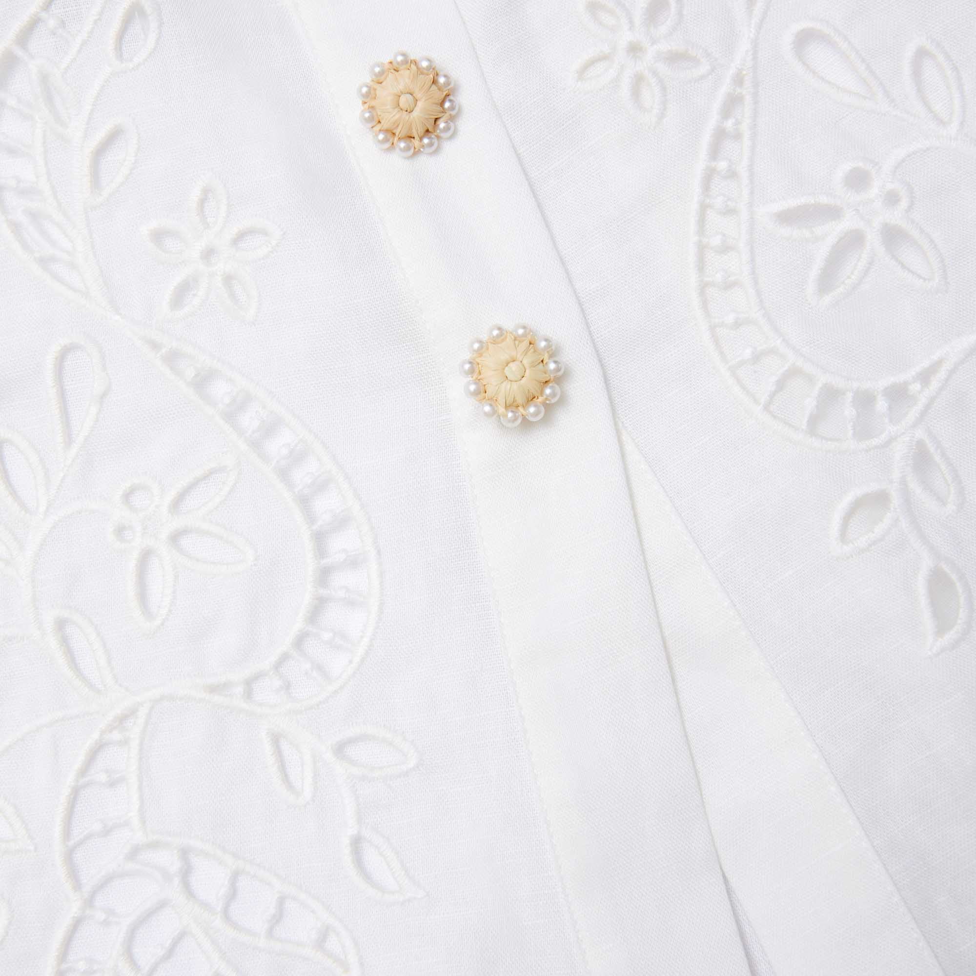 helen Cream Linen Peplum Midi Dress Avalabel
