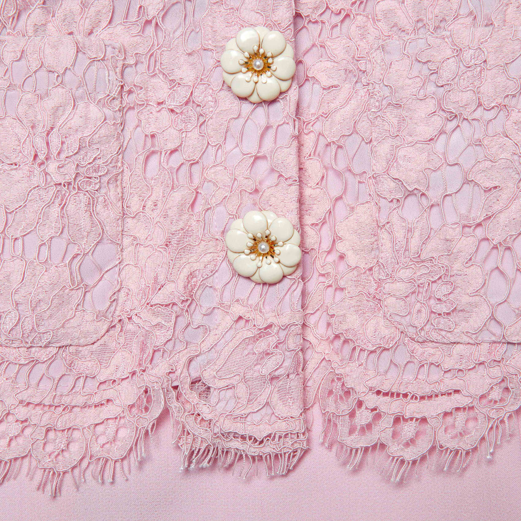Pink Tailored Lace Midi Dress Avalabel