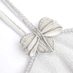 White Crepe Pearl Bow Mini Dress Avalabel