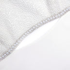 White Crepe Pearl Bow Mini Dress Avalabel