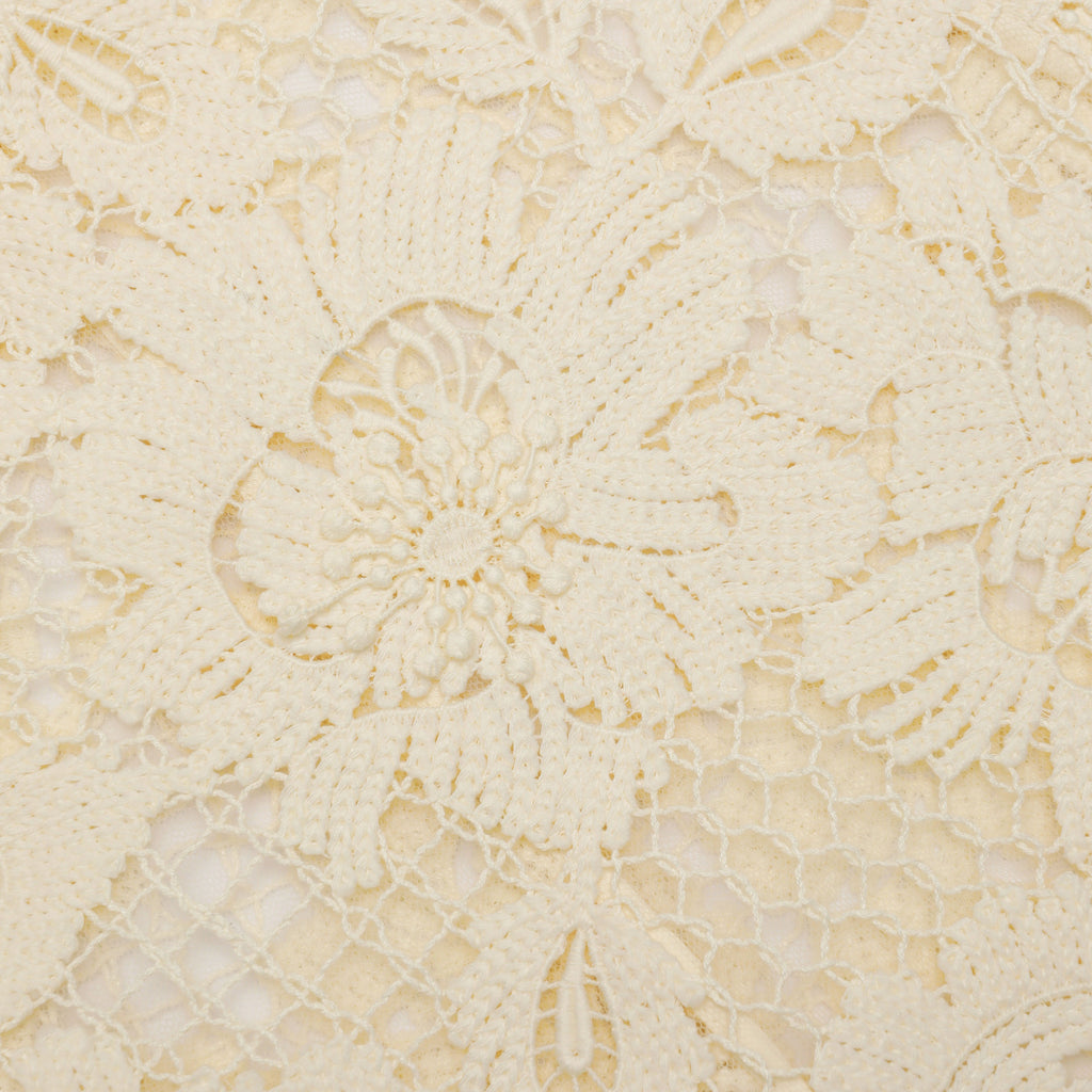 Marjorie Yellow Crochet Lace Hollow Midi Dress Avalabel