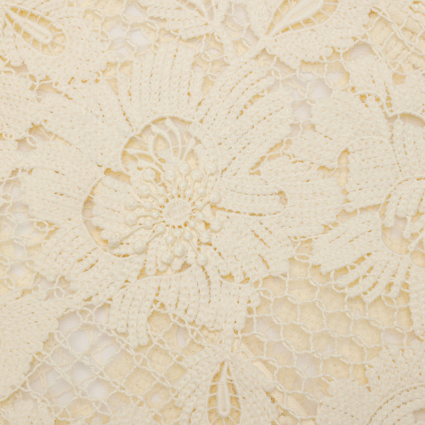 Marjorie Yellow Crochet Lace Hollow Midi Dress Avalabel