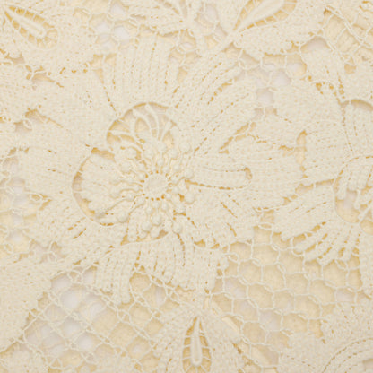 Marjorie Yellow Crochet Lace Hollow Midi Dress Avalabel