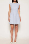 Tweed sleeveless mini dress in blue Avalabel