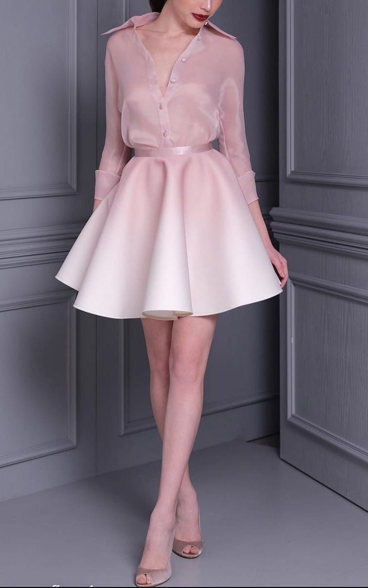 Light pink shirt suit mini dress Avalabel