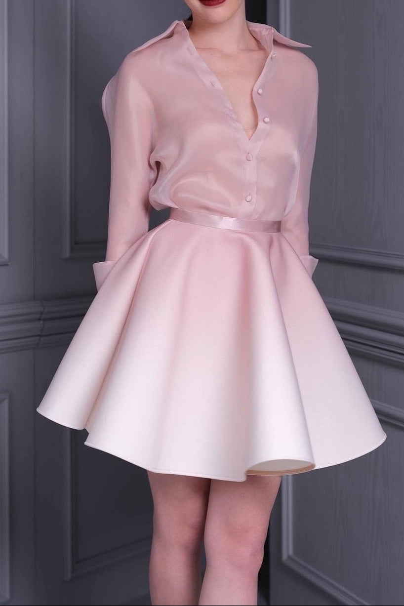 Light pink shirt suit mini dress Avalabel