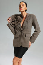 Sada Flower Blazer - Brown Avalabel