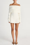 gwendolyn Off Shoulder Knit Mini Dress - White Avalabel