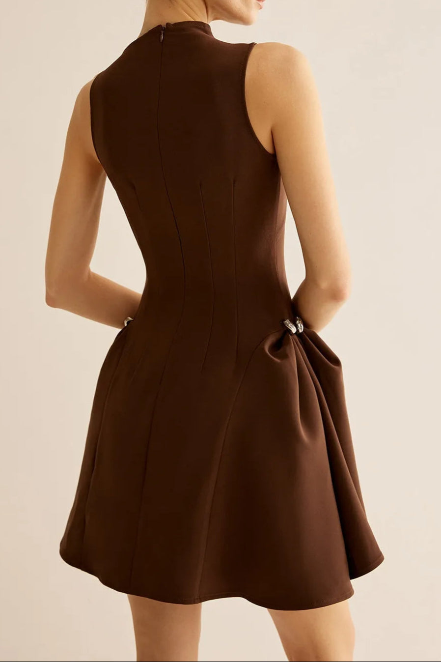 Asymmetrical Flared Mini Dress Avalabel