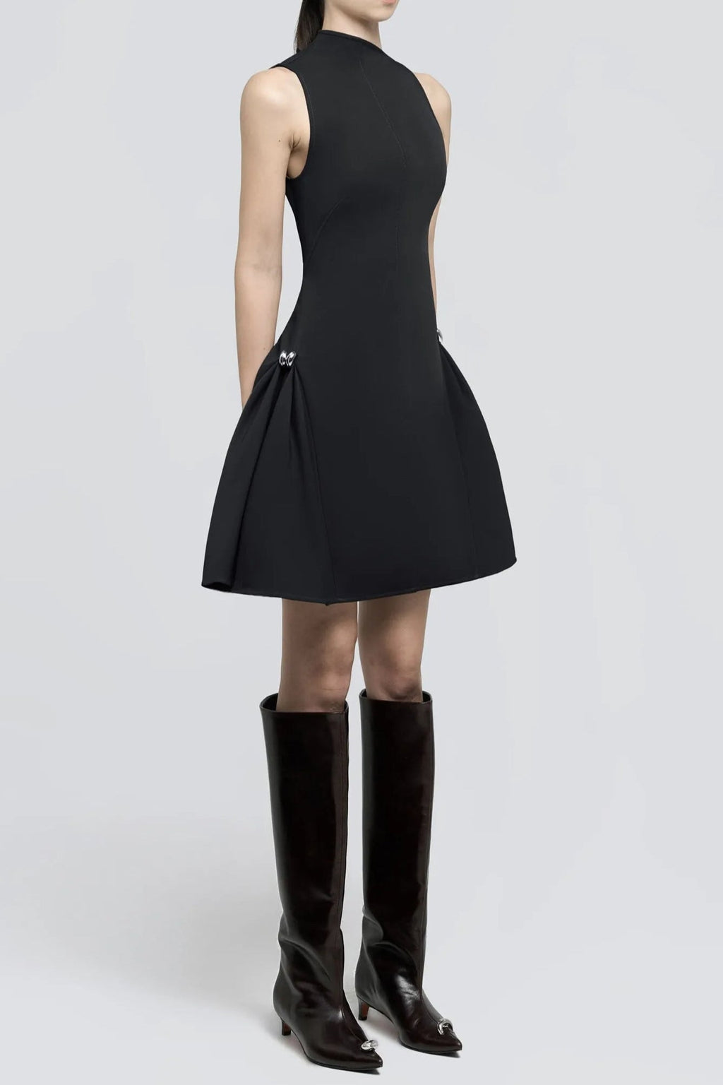 Asymmetrical Flared Mini Dress Avalabel