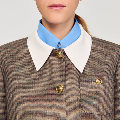 setlla Houndstooth suit jacket in brown