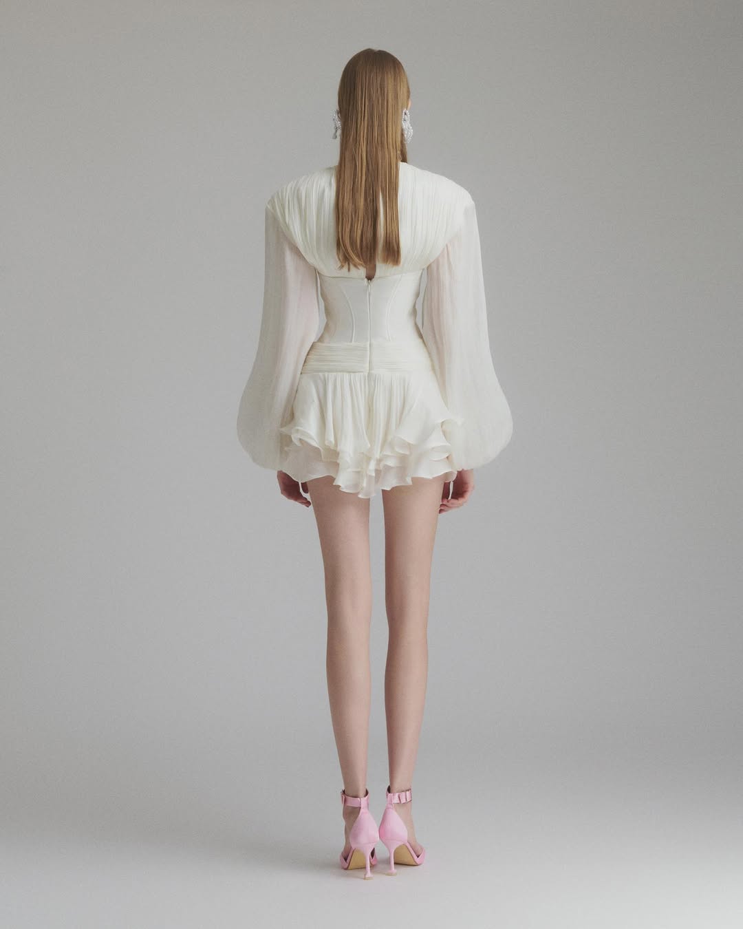 Flower Coastal Mini Dress In Ivory Avalabel