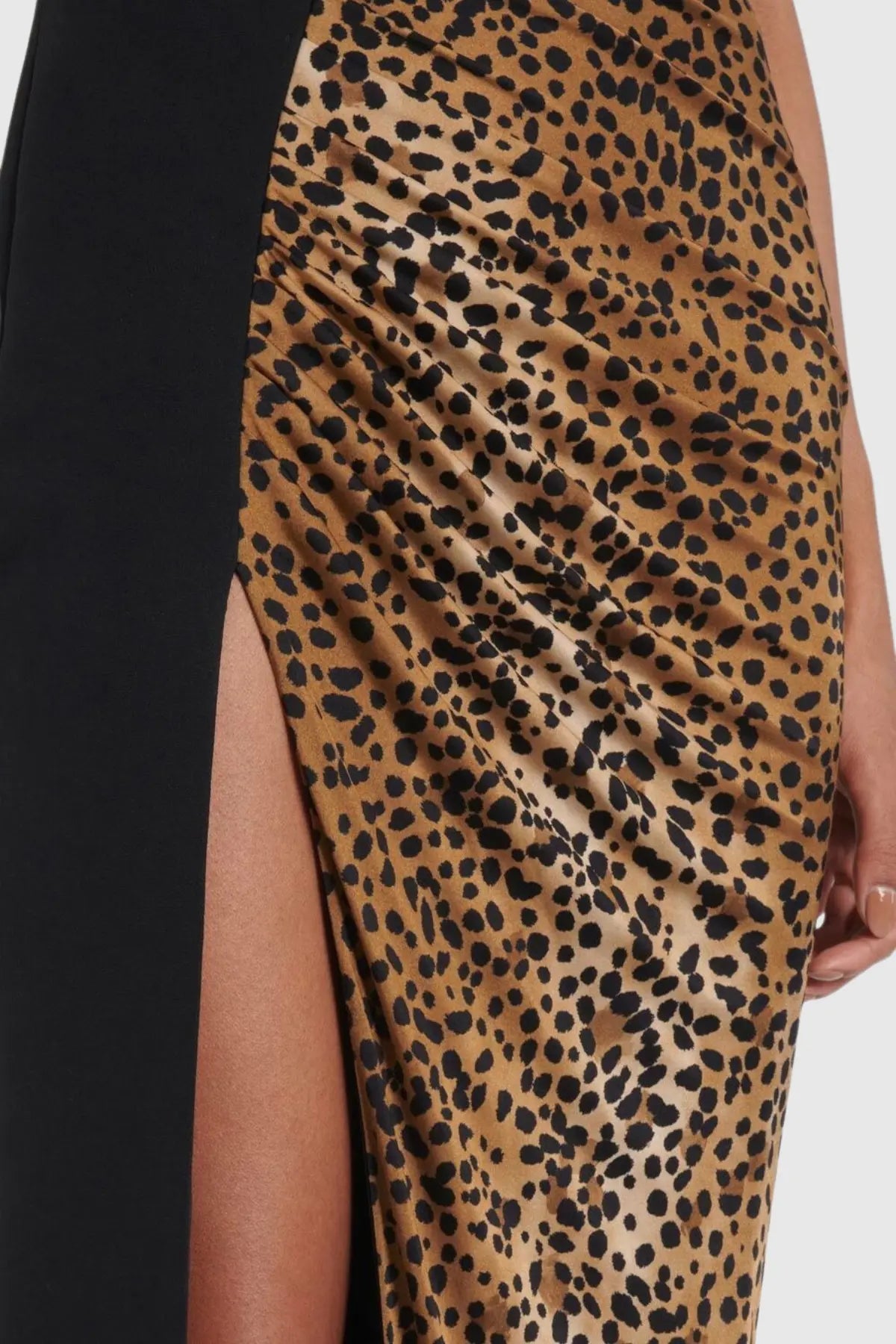 Sayera Leopard Ruched Maxi Dress Avalabel