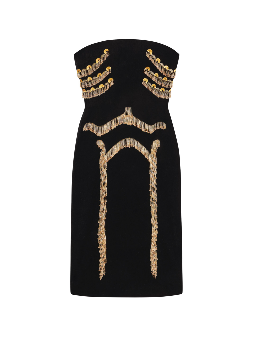 yuri Skeleton tassel embellished Bustier mini Dress in black Avalabel