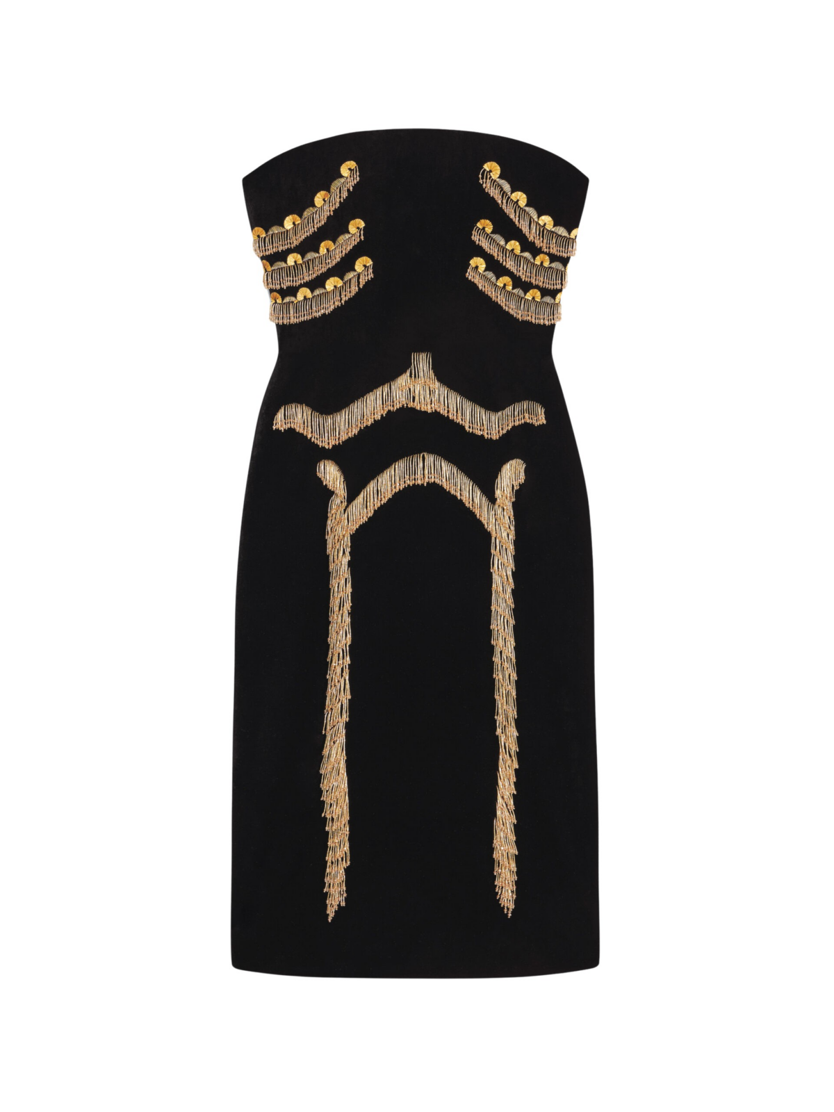 yuri Skeleton tassel embellished Bustier mini Dress in black Avalabel