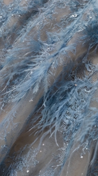 Blue Beaded Lace Dress Avalabel
