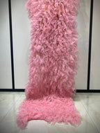 Sparkly Mesh See Through Maxi Dress In Pink Avalabel