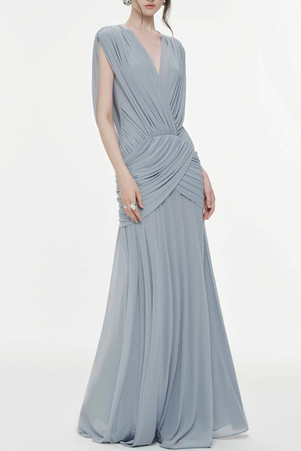 Selma Ruched Backless Maxi Dress Avalabel