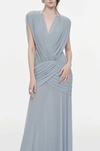 Selma Ruched Backless Maxi Dress Avalabel