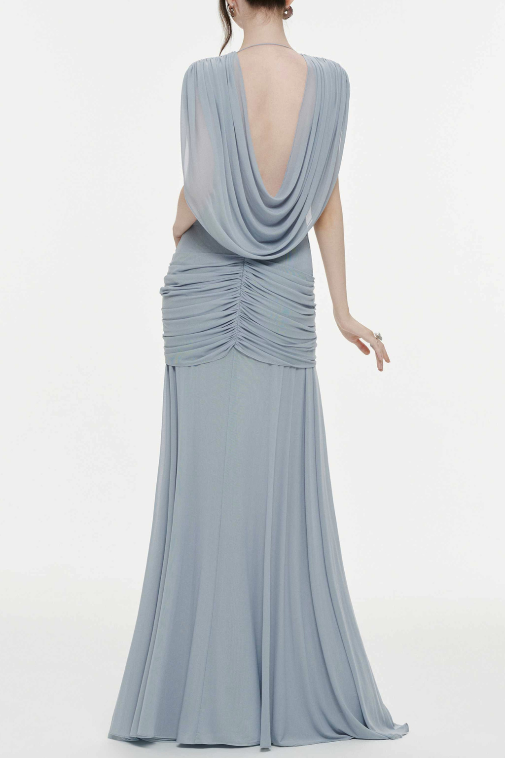 Selma Ruched Backless Maxi Dress Avalabel